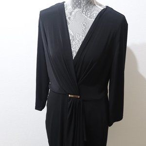 Charter Club Black Full Sleeve Dress XL